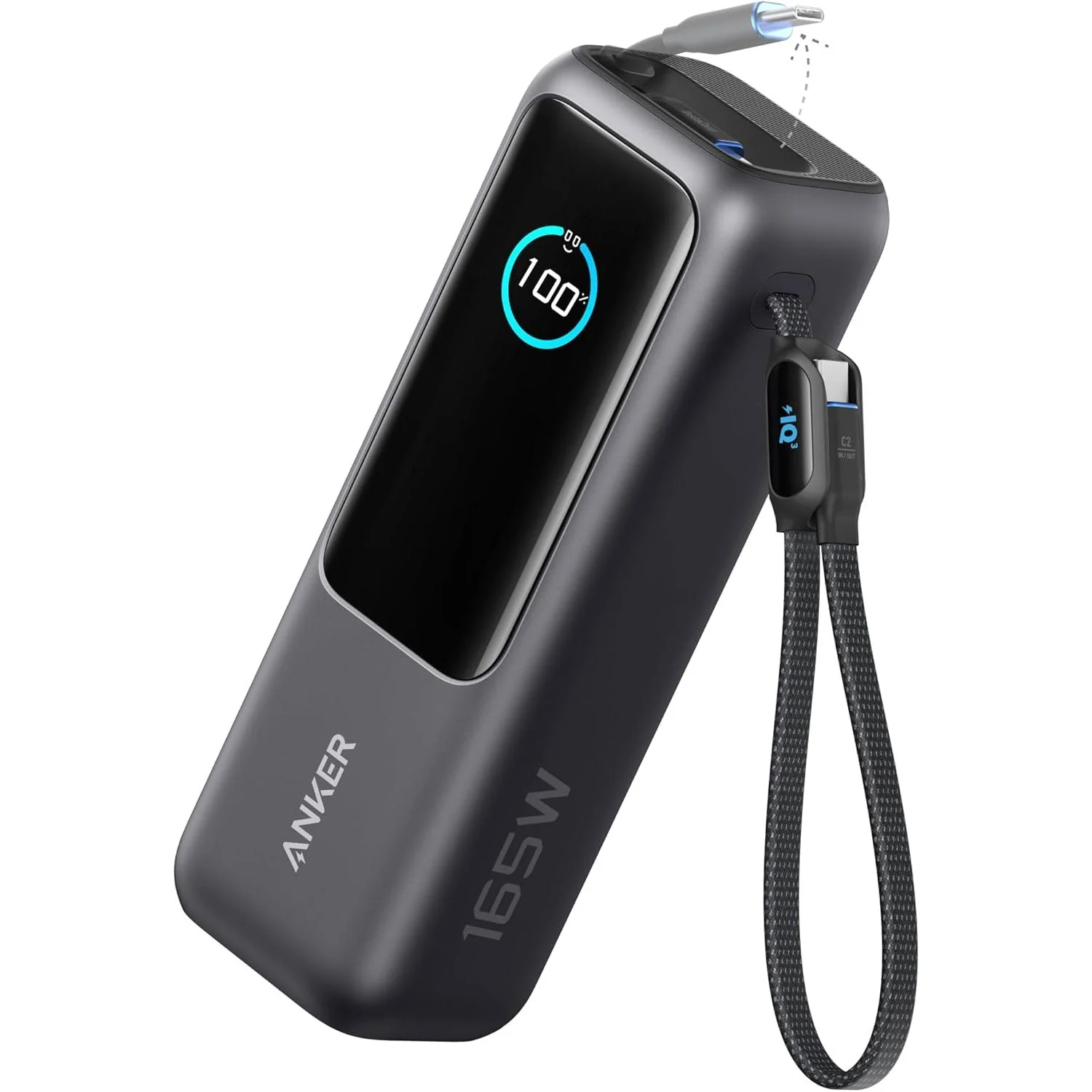 Anker 25000 mAH Power Bank with Built in Retractable Cable 165W