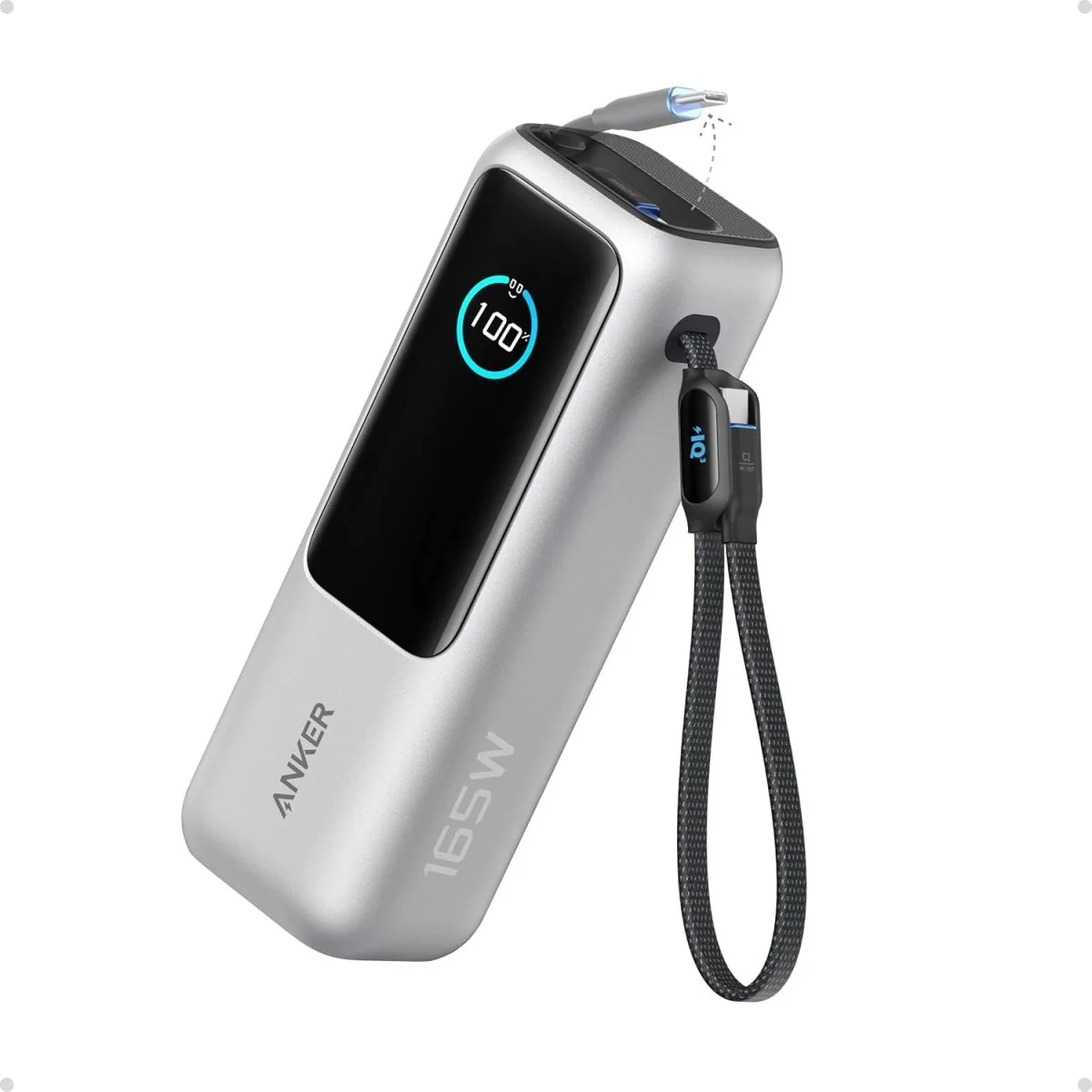 Anker 25000 mAH Power Bank with Built in Retractable Cable 165W - Image 2