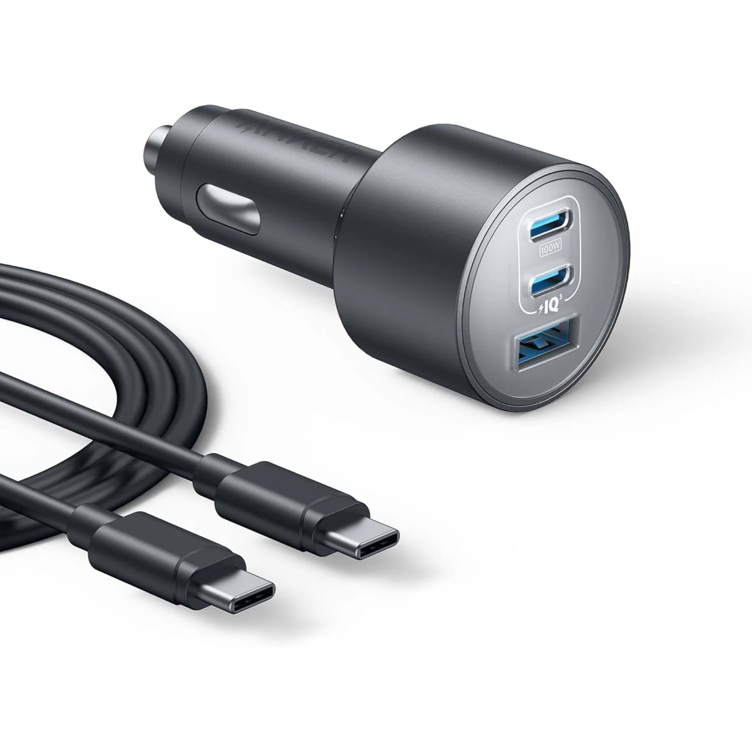 Anker Nano 3 Port Car Charger with Type C Cable 167.5W