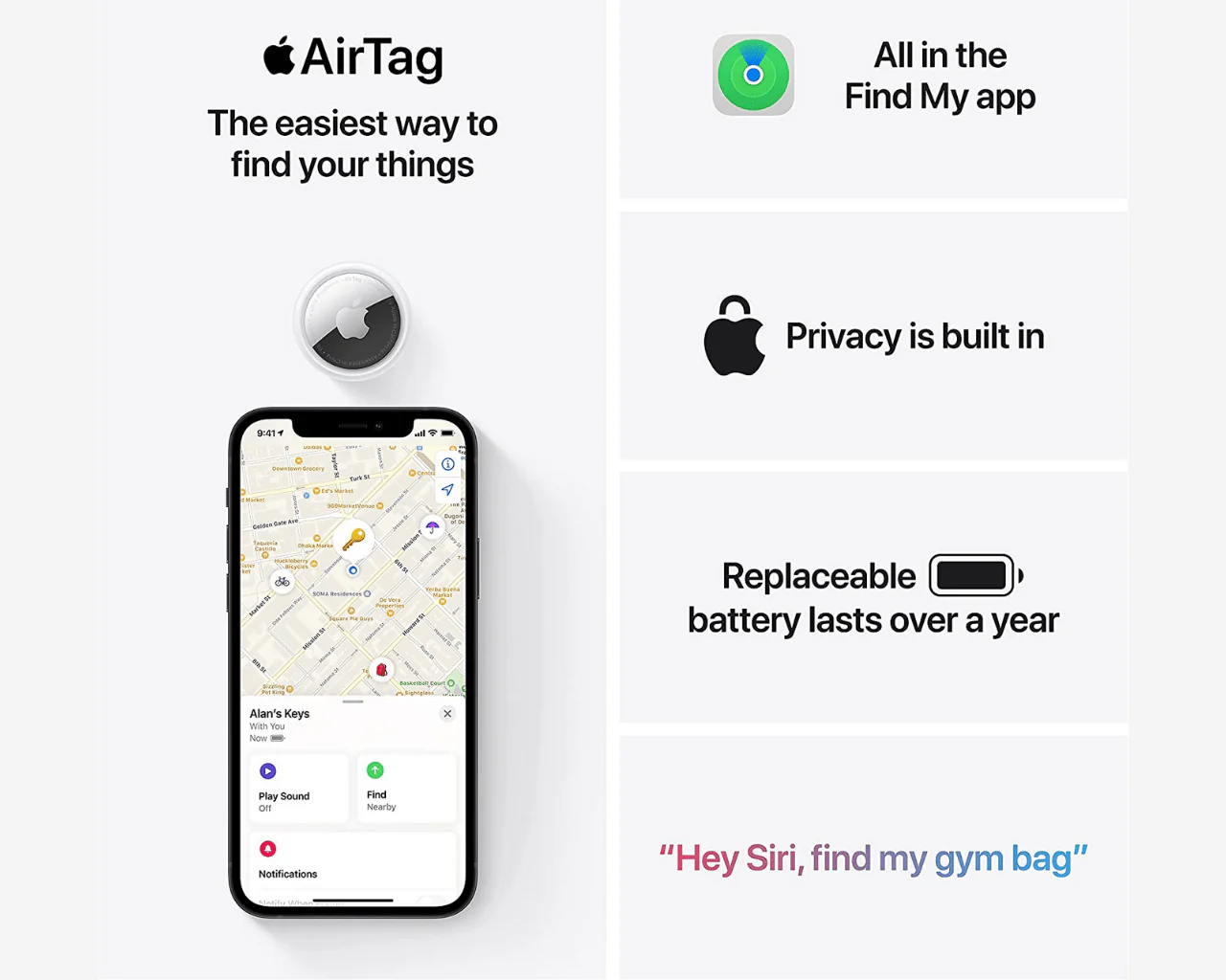 Apple AirTag 1 Pack A2187 - Image 4