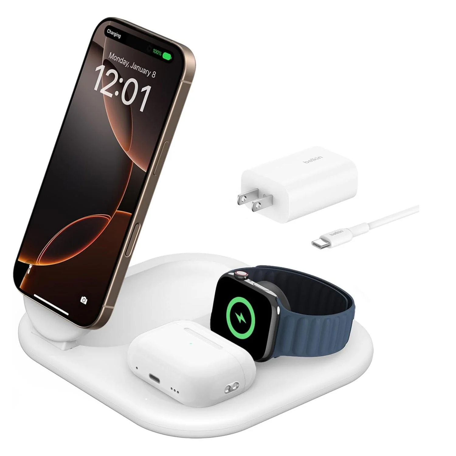 Belkin BoostCharge Qi2 3 in 1 Magnetic Foldable Charger - Image 3