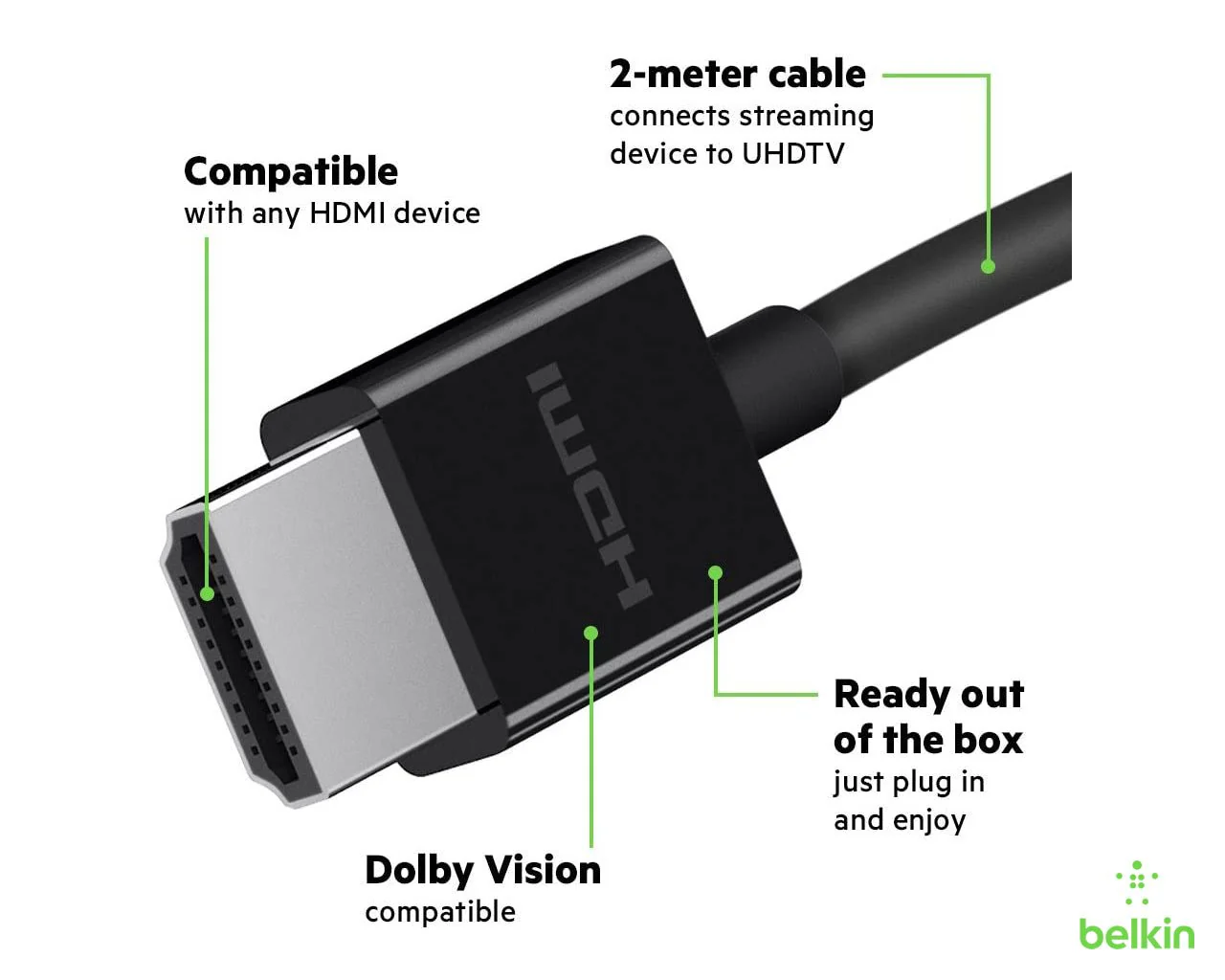 Belkin Ultra HD High Speed HDMI Cable 2M - Black - Image 5