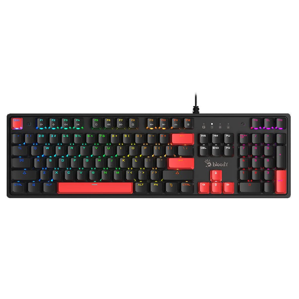 Bloody S520N Mechanical RGB Gaming Keyboard Red Plus Switch Black