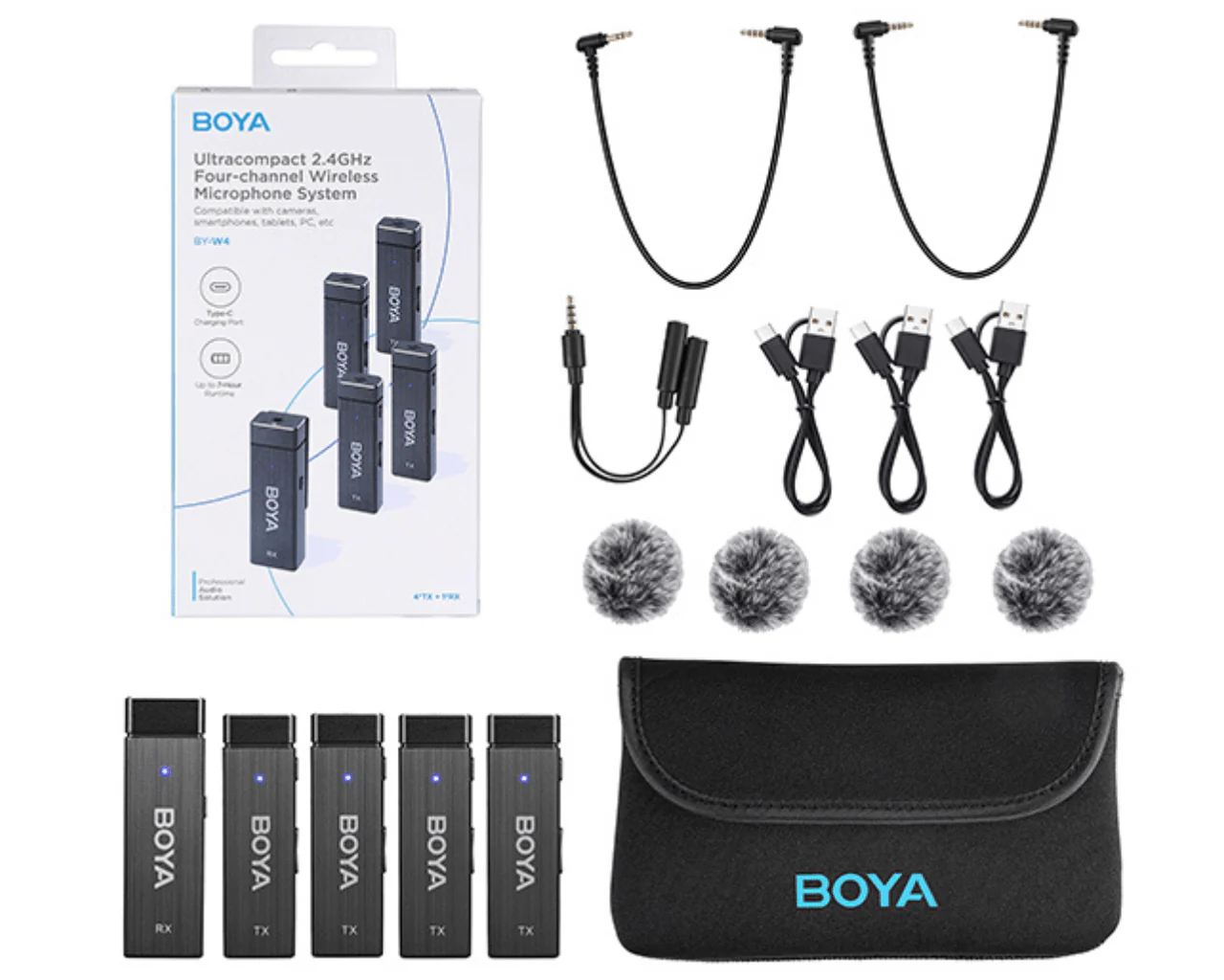 Boya BY-W4 Four Channel Wireless Microphone System - Image 4