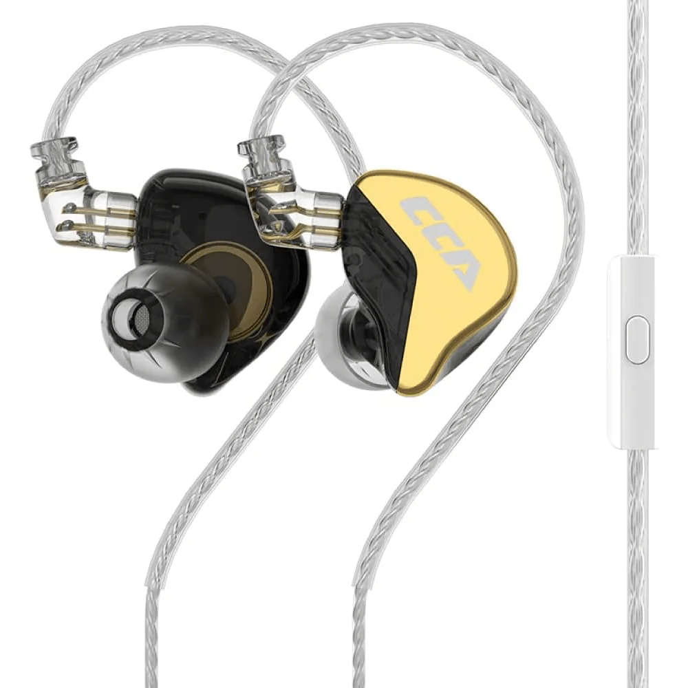 CCA CRA+ Wired 3.5mm with Mic Earphones Golden - Image 2