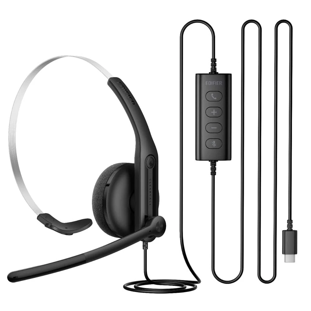 Edifier CC100 Wired Mono Headset with Microphone Black