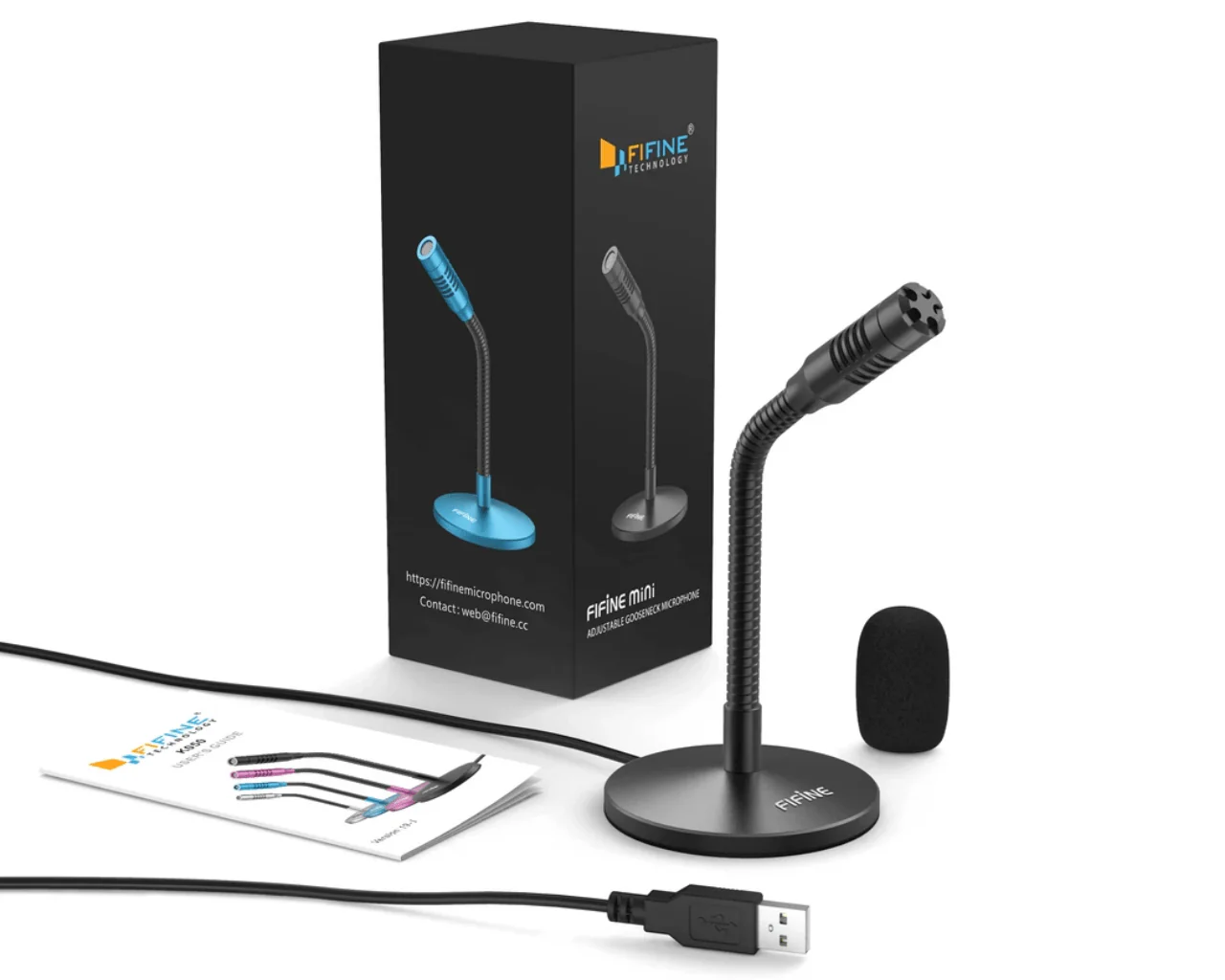 Fifine K050 USB Microphone Mini With Adjustable Gooseneck