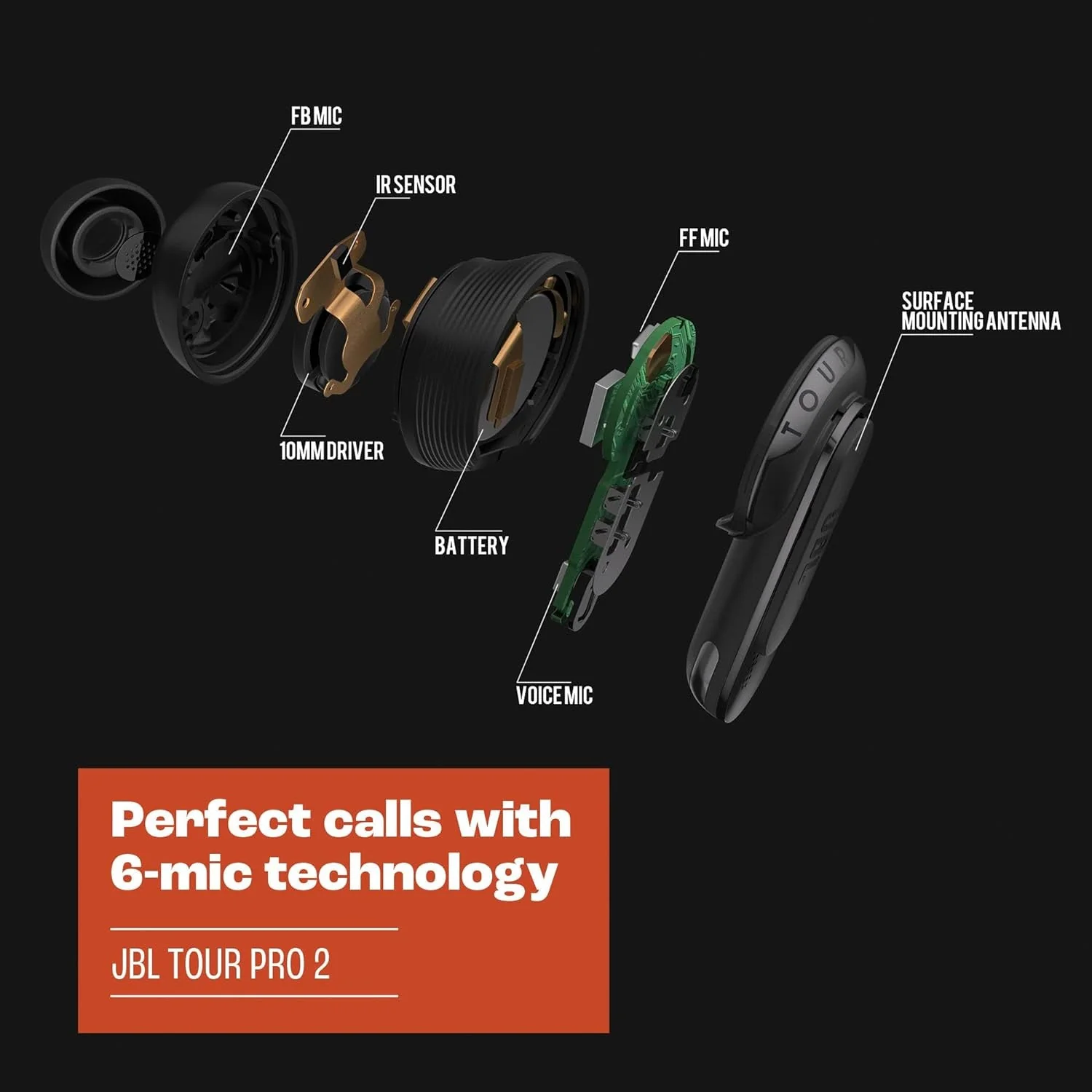 JBL Tour Pro 2 Bluetooth Buds Black - Image 5