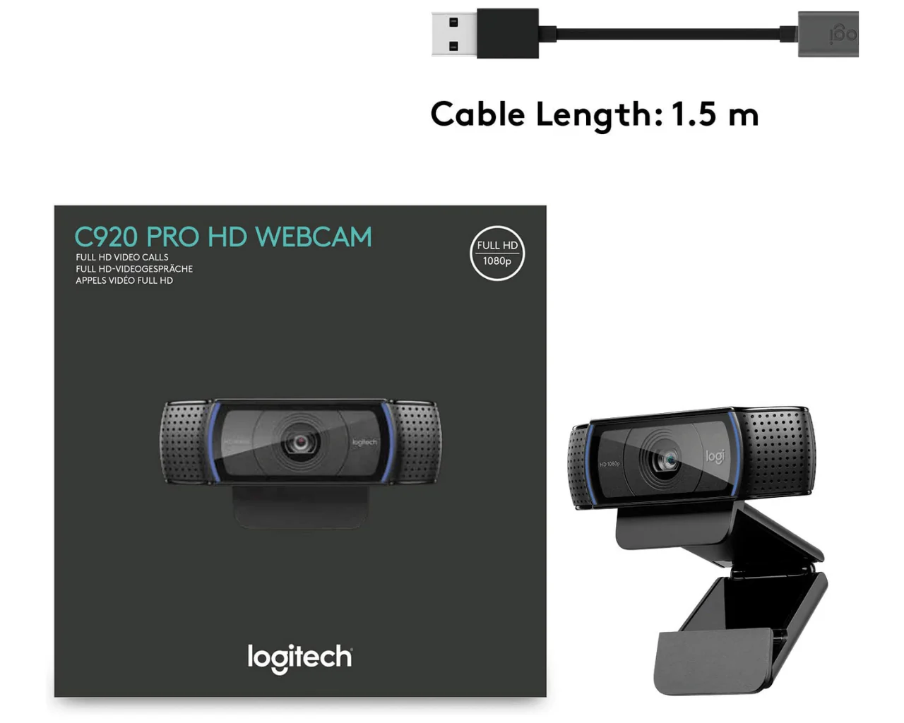 Logitech C920 Pro HD Webcam 1080P - Image 3