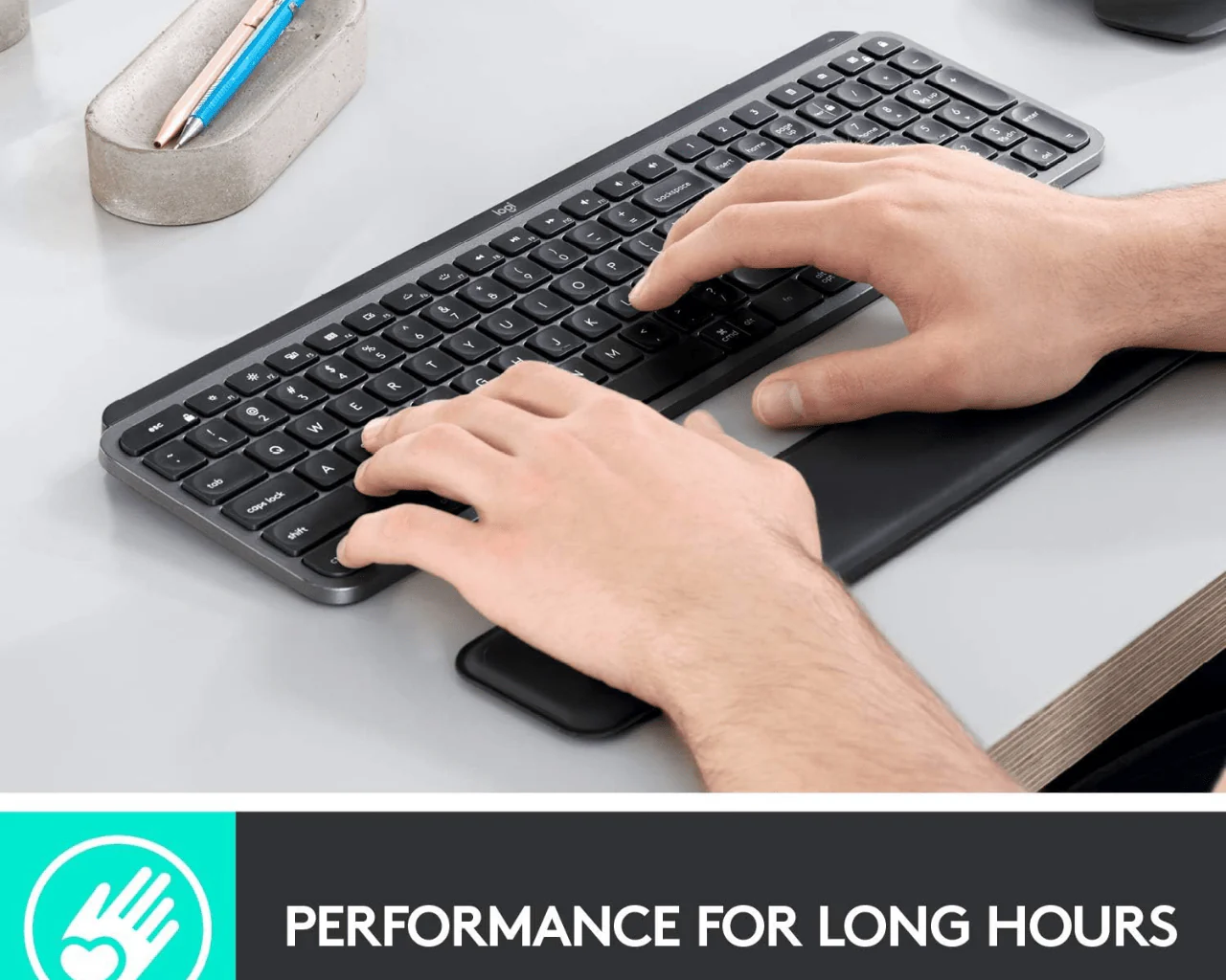 Logitech MX Keys Plus Wireless illuminated Keyboard with Palm Rest - Image 4