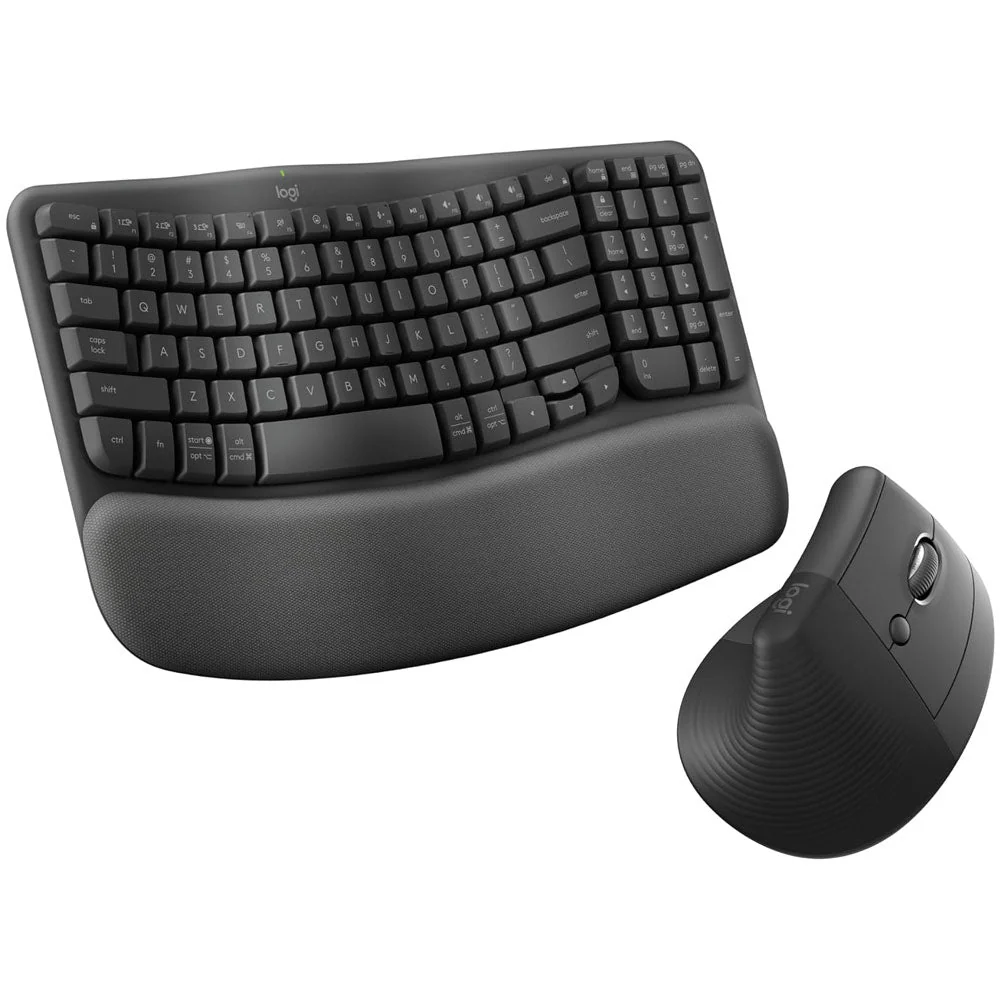Logitech Wave Keys and Lift Combo Ergonomic Keyboard and Vertical Mouse