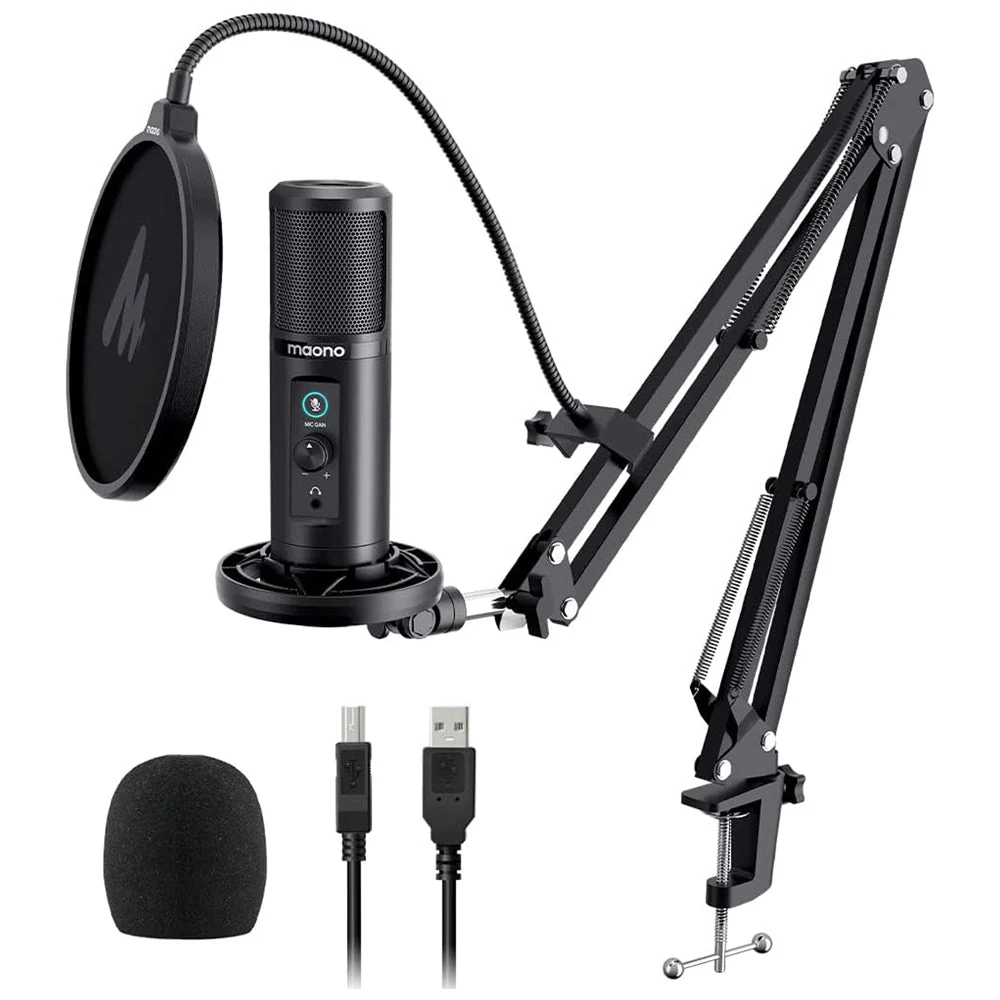 Maono AU-PM422 Monitorable USB Condenser Microphone Kit Black