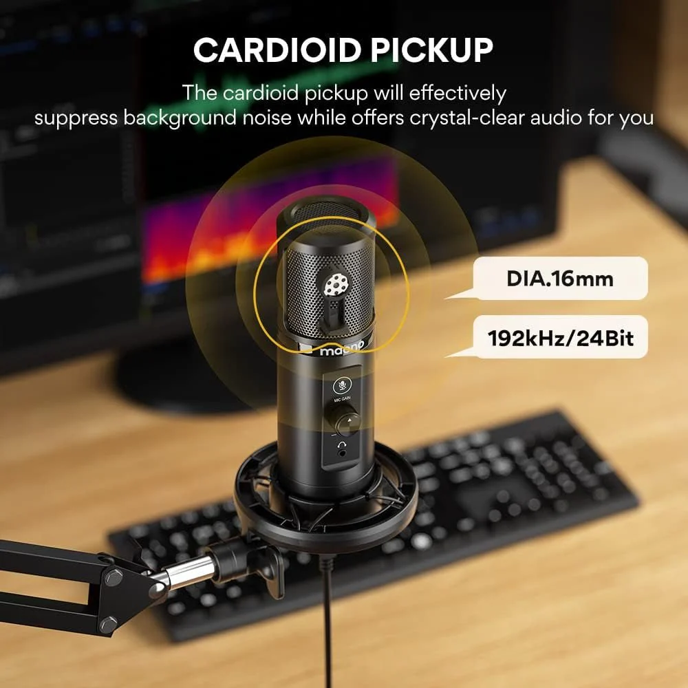 Maono AU-PM422 Monitorable USB Condenser Microphone Kit Black - Image 3