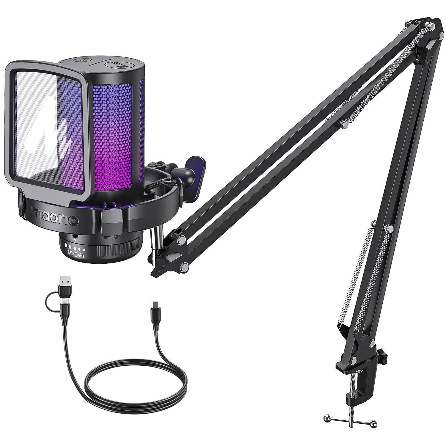 Maono DGM20S Gaming USB Microphone Kit Black