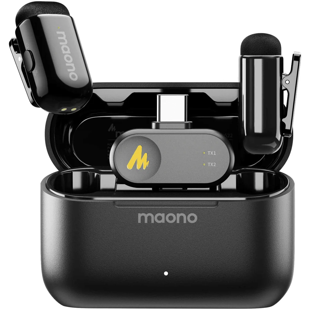 Maono Wave T1 Mini AI Wireless Lavalier Dual Microphone - Image 2