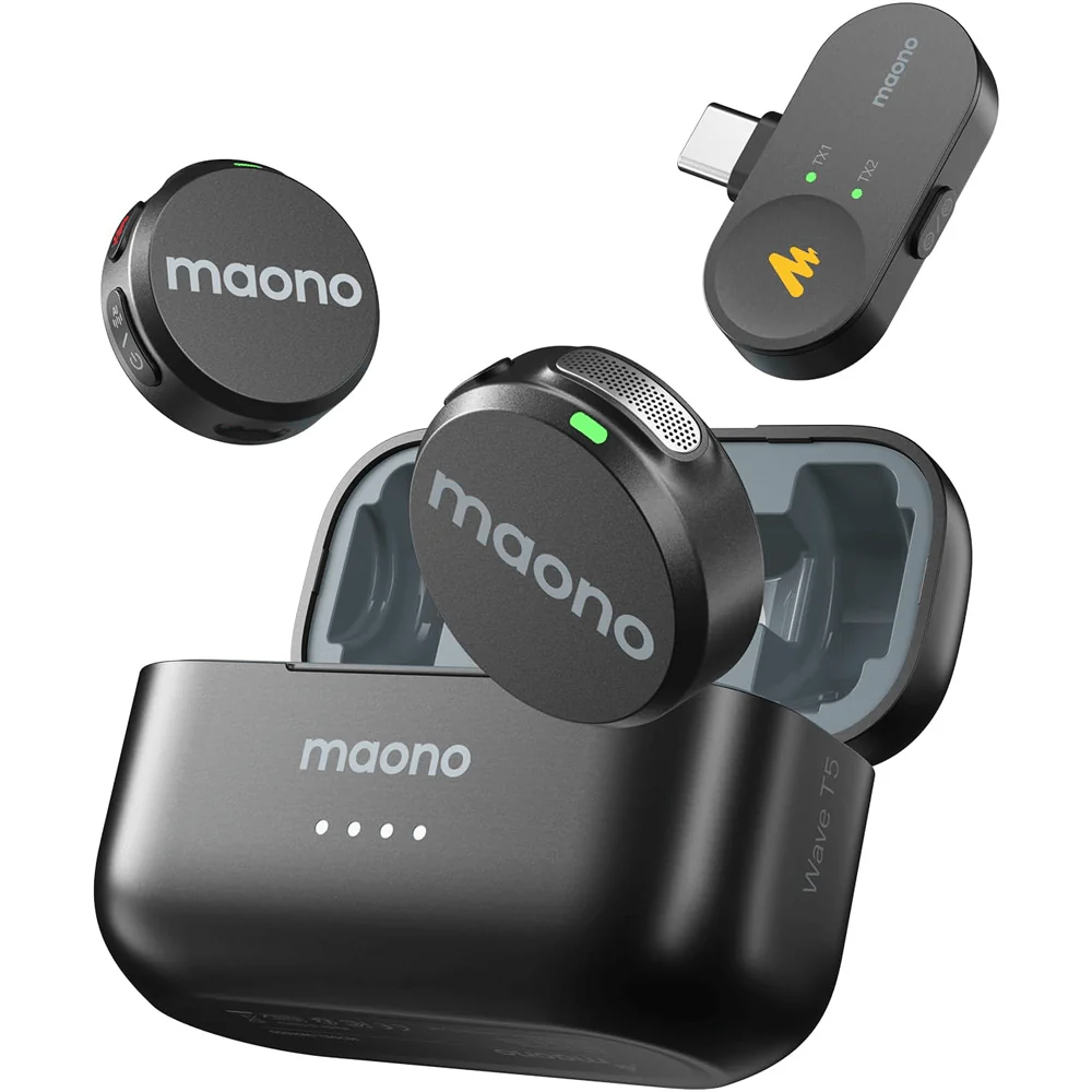 Maono Wave T5 AI Wireless Lavalier Dual Microphone - Image 2