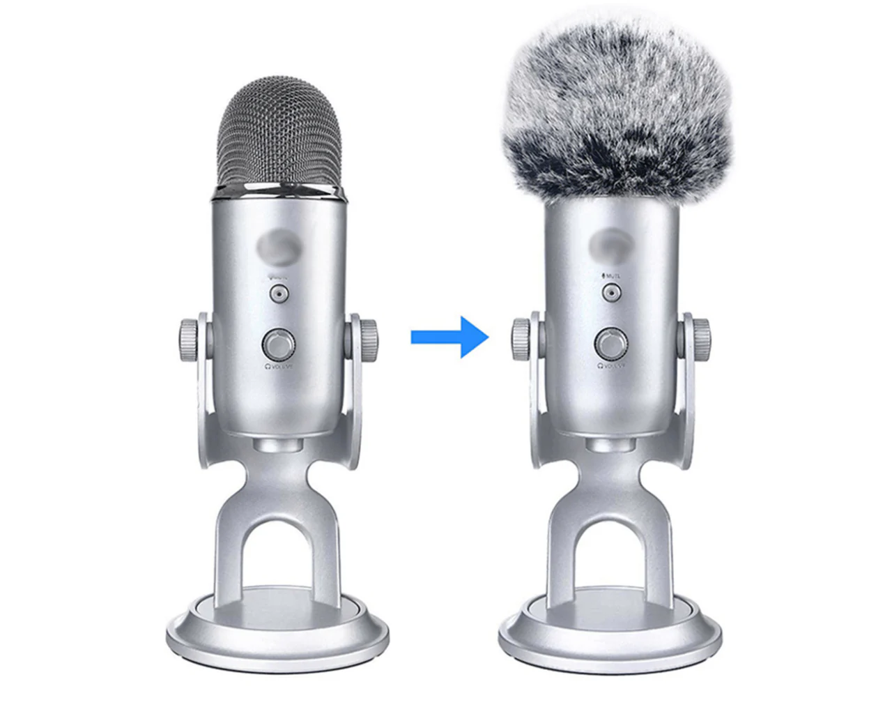 Microphone Cover Windscreen Sleeve for Blue Yeti Mics Grey - Image 3