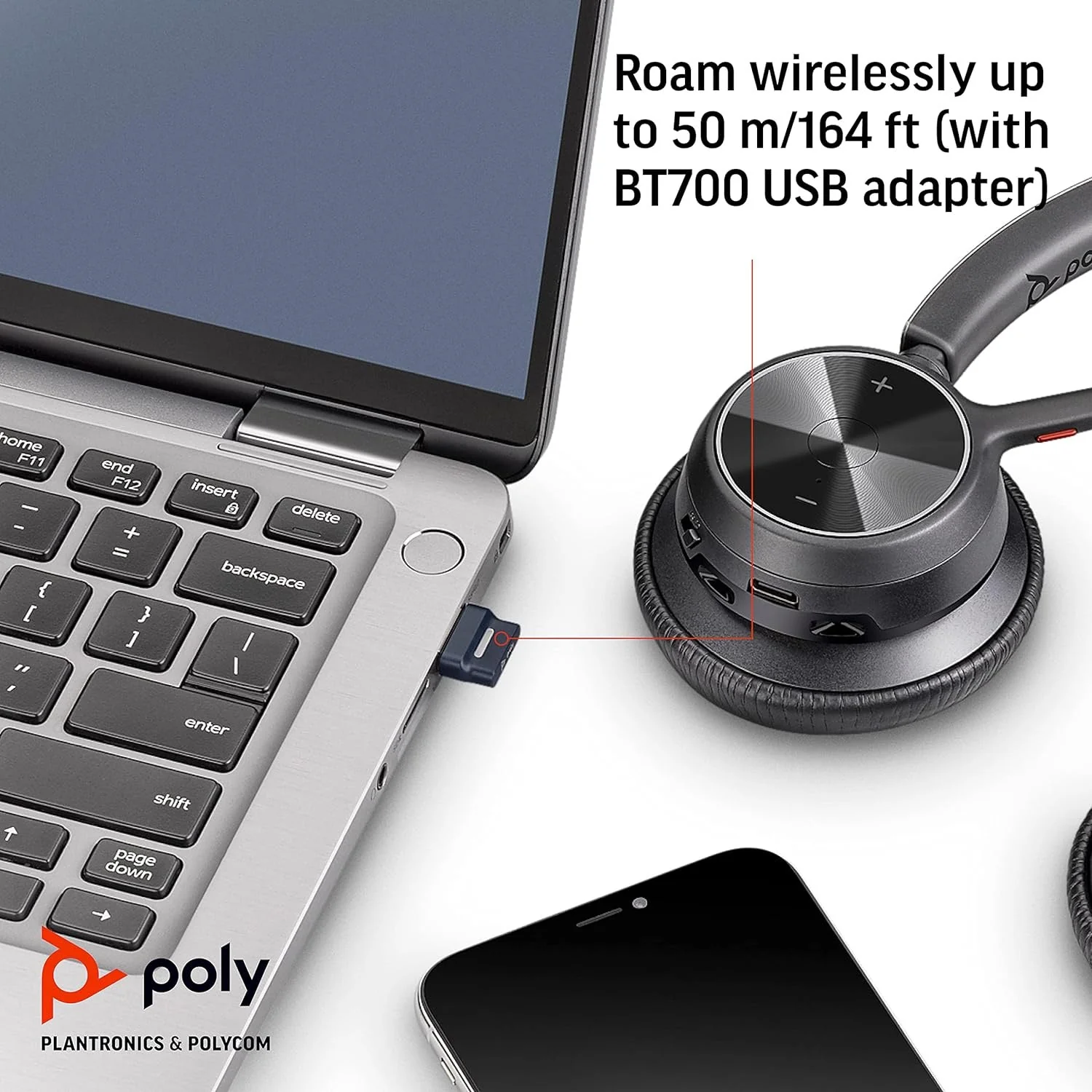Plantronics Poly Voyager 4320 UC Bluetooth Wireless Headset - Image 3