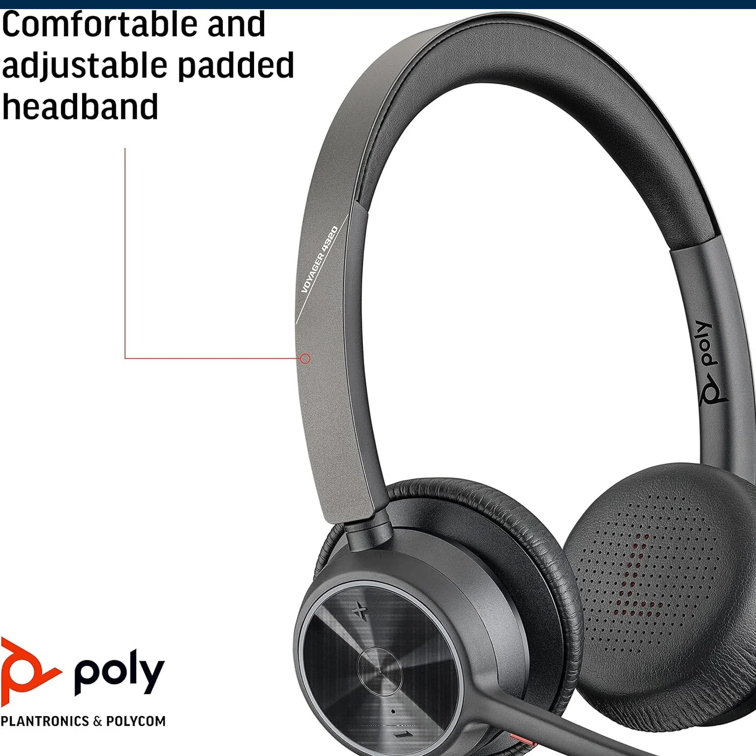 Plantronics Poly Voyager 4320 UC Bluetooth Wireless Headset - Image 4