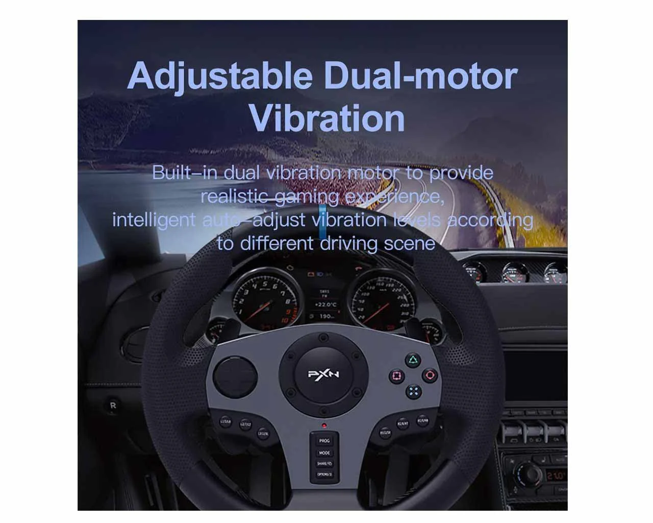 PXN-V9 Gaming Steering Racing Wheel + Pedal + Gear - Image 3