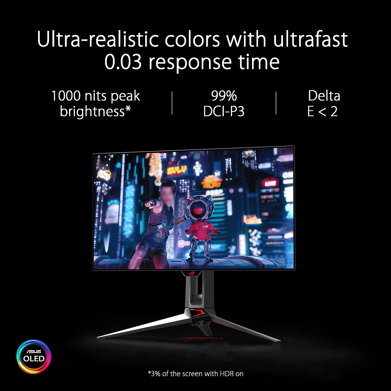 ROG Swift OLED Gaming Monitor 27" PG27AQDM 240Hz 1440p, 0.03ms G-SYNC - Image 4