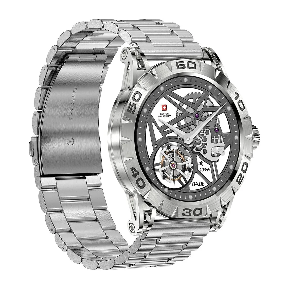 Swiss Military Dom 2 Smart Watch Sliver Frame & Silver Metal Strap - Image 3