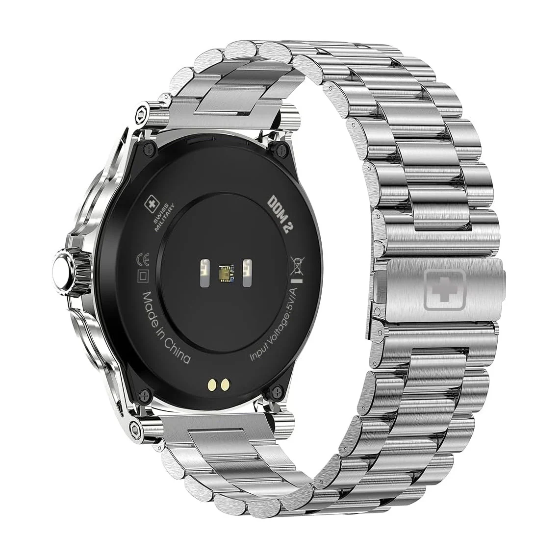 Swiss Military Dom 2 Smart Watch Sliver Frame & Silver Metal Strap - Image 4