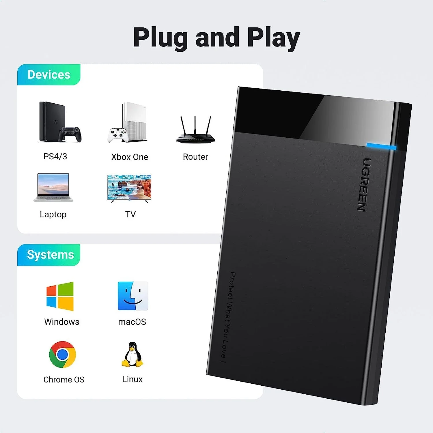 UGREEN 2.5'' USB 3.0 Hard Drive Enclosure 30848 - Image 3
