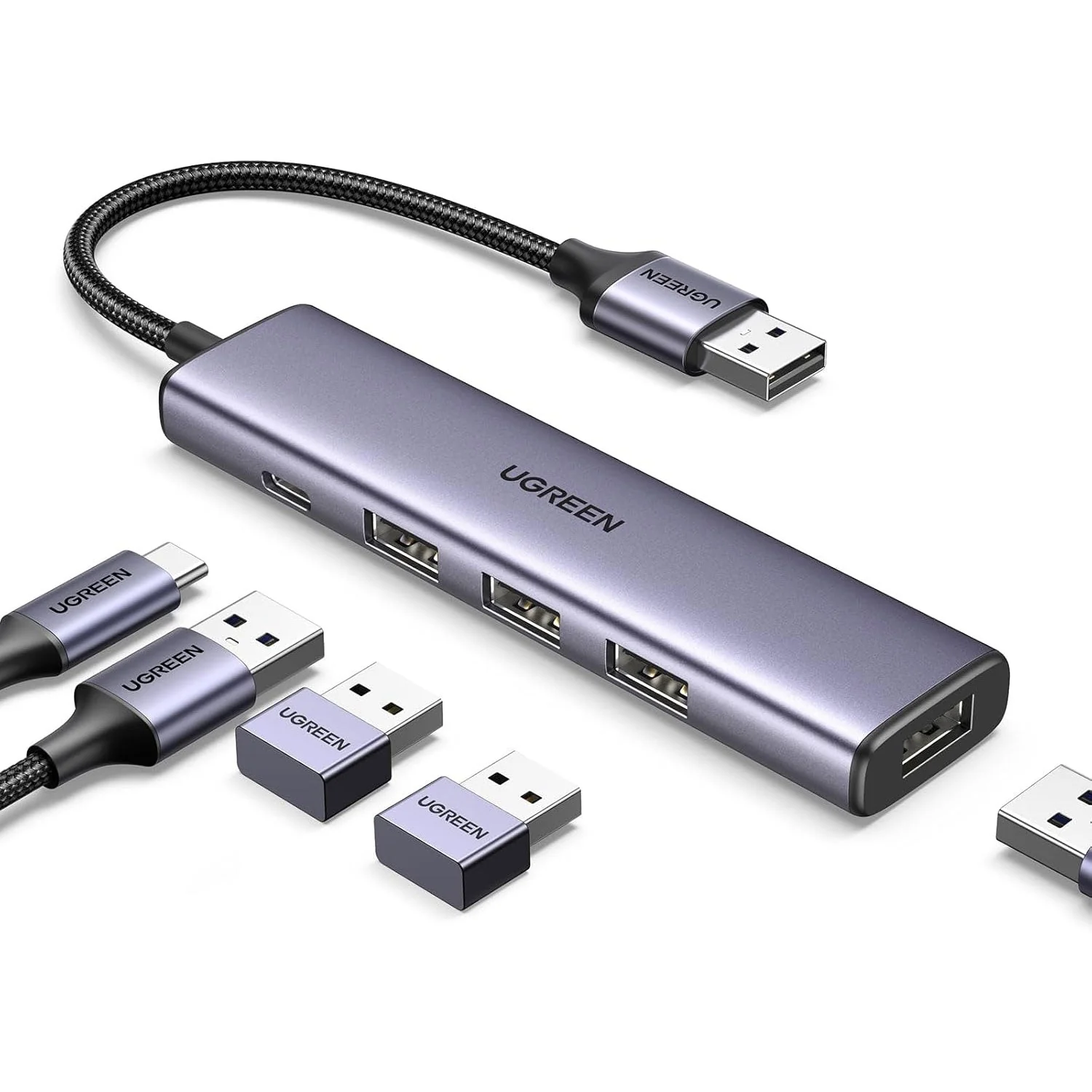 UGREEN 4 Port 3.0 Hub with External Power Port 20805 - Image 2