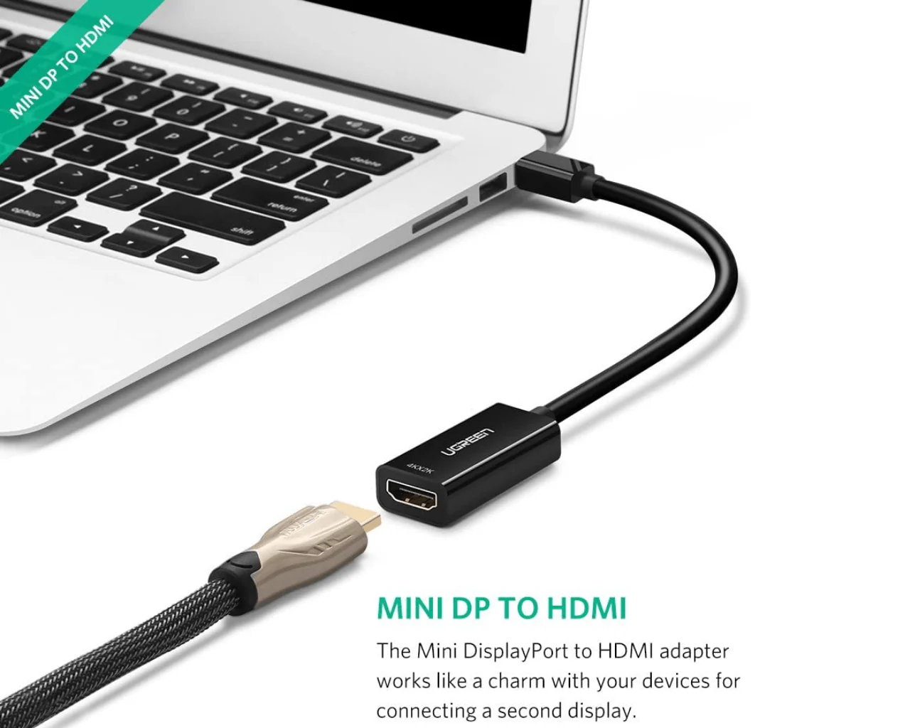 UGREEN 4K Mini DisplayPort to HDMI Converter 40360 - Image 2