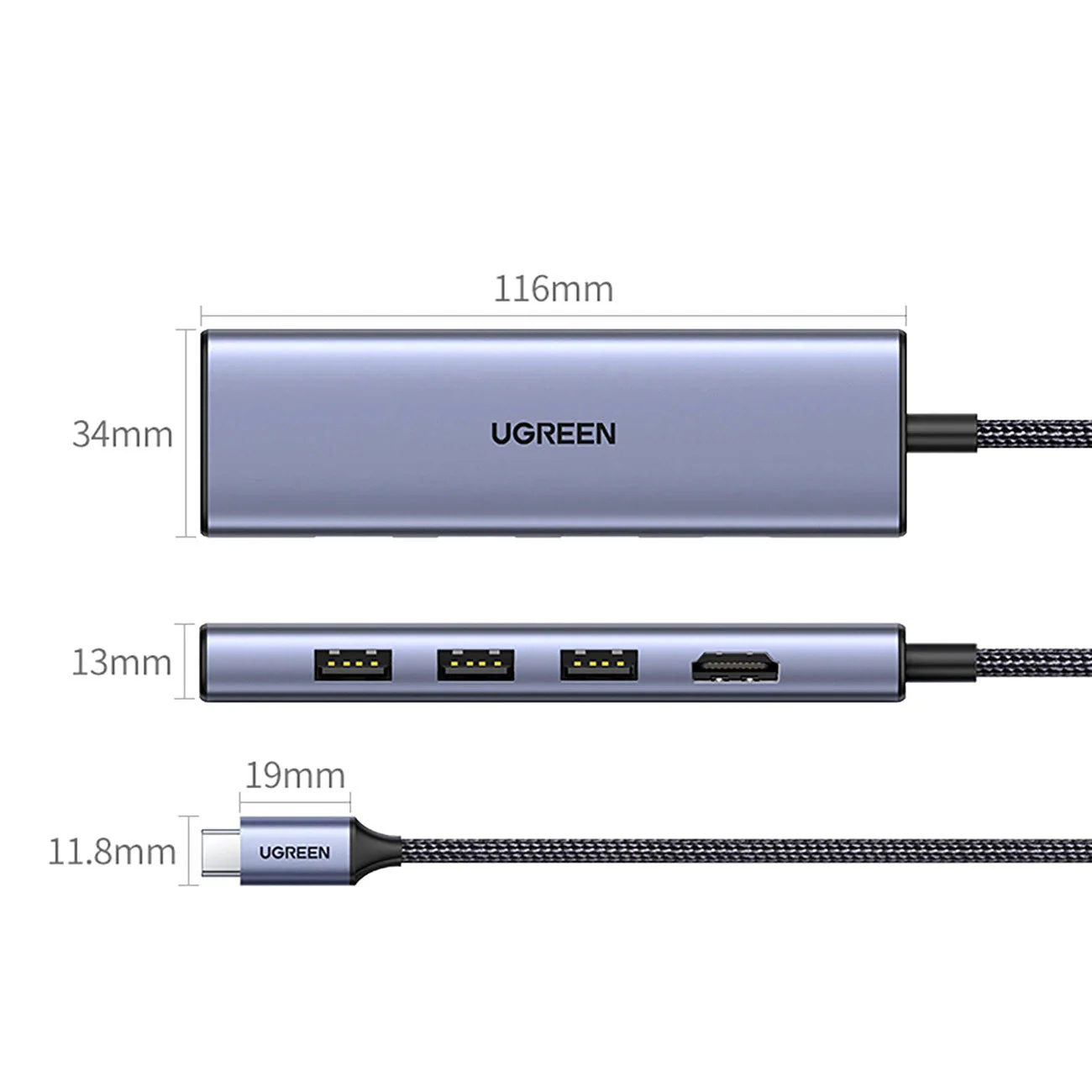 UGREEN CM511 6 in 1 Type C Multifunction Adapter 20956A - Image 2