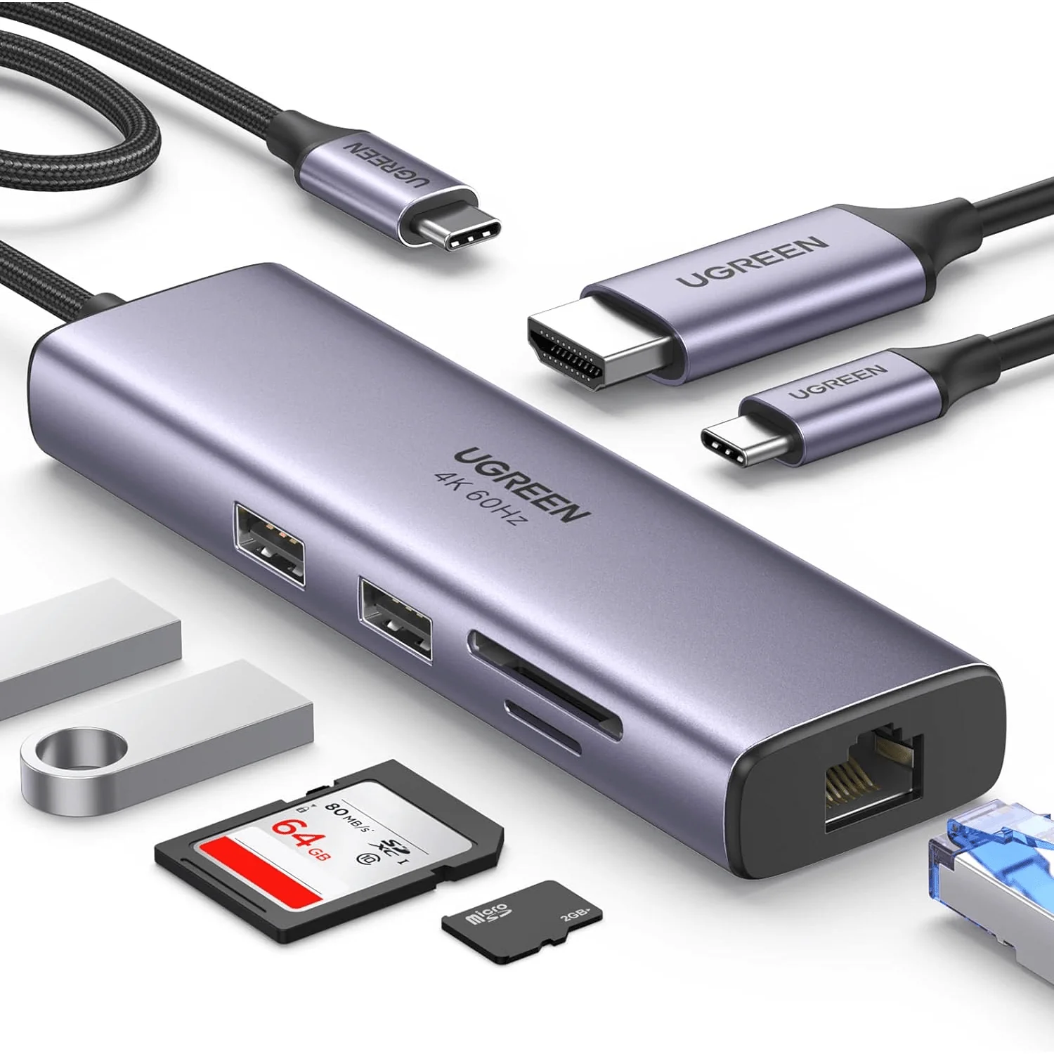 UGREEN CM512 7 in 1 Type C Multifunctional Adapter