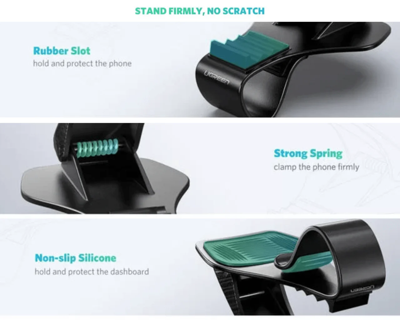 UGREEN Dashboard Phone Holder Black 40998 - Image 4