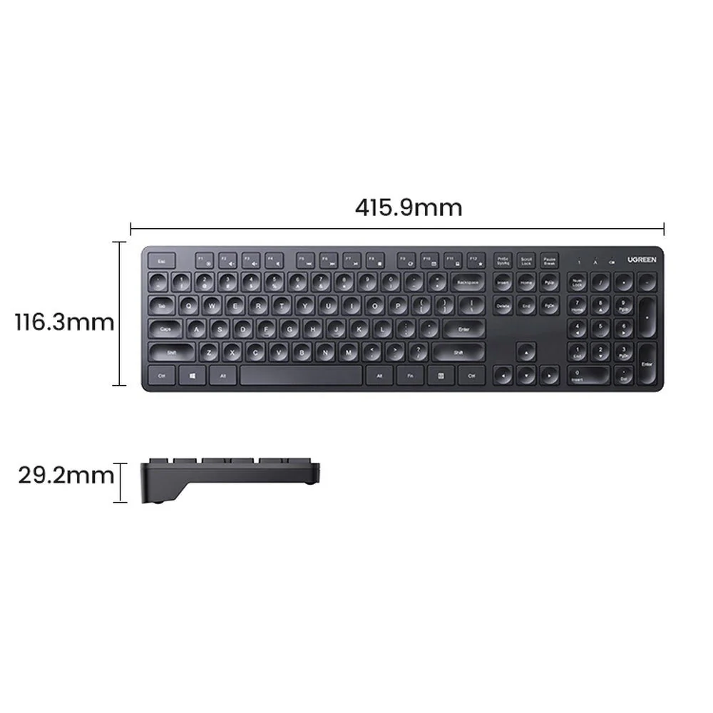 UGREEN KU004 Wireless Keyboard With Battery 35735 - Image 4