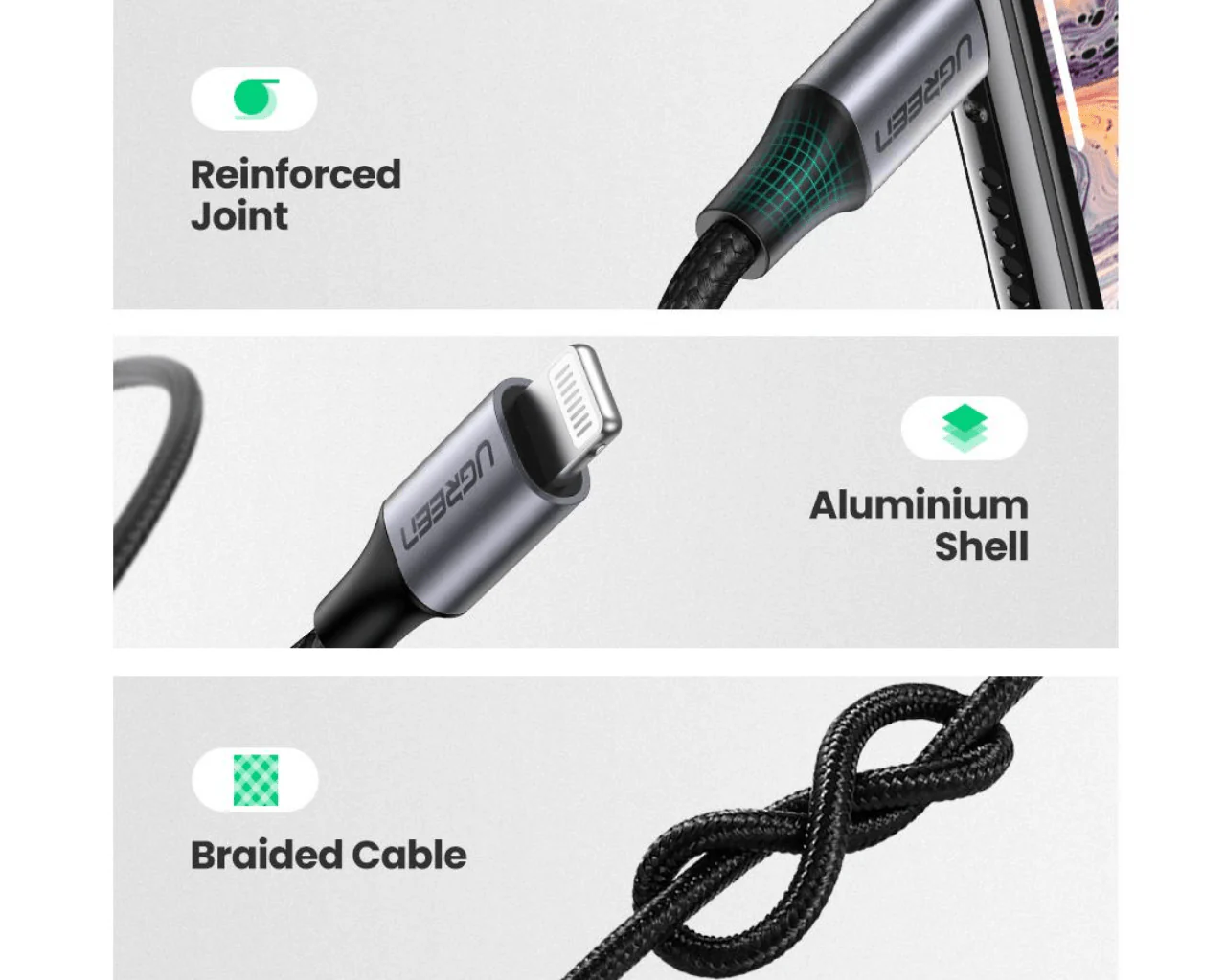 UGREEN Lightning to 3.5 mm Cable 1M 70509 - Image 4
