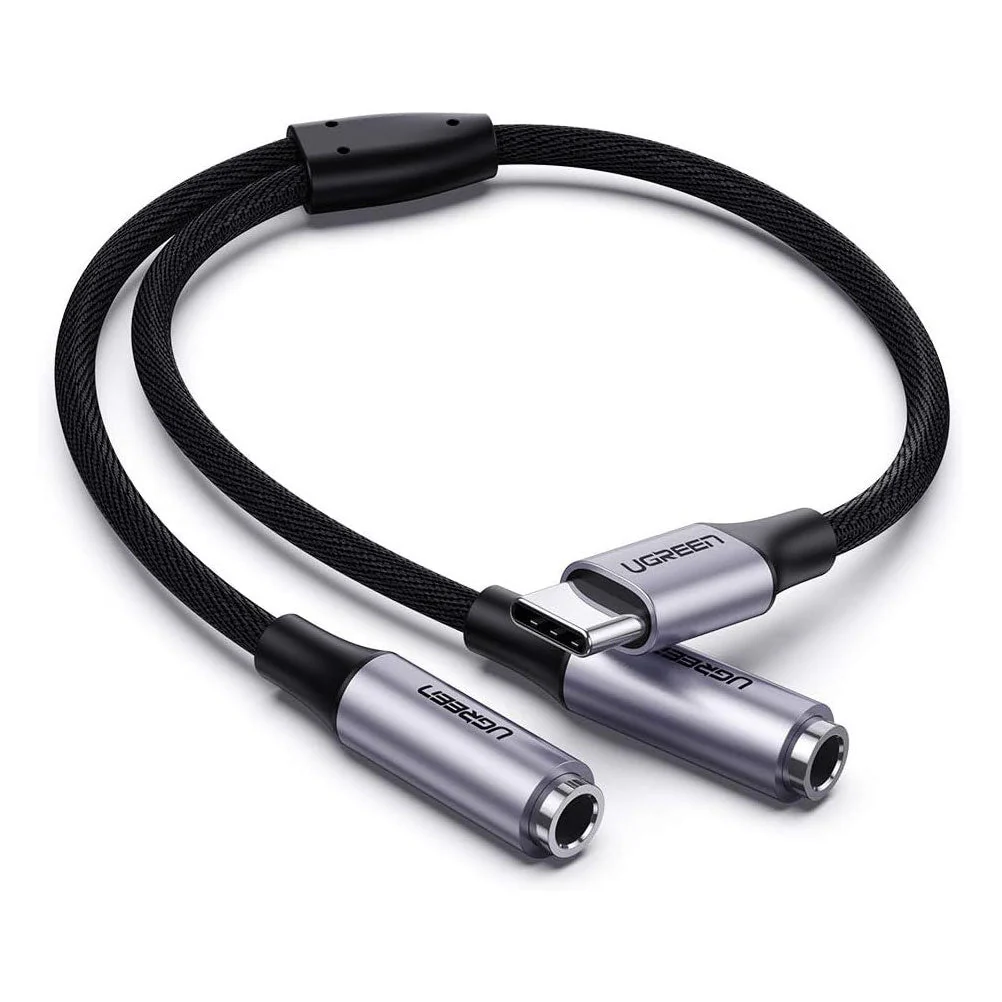 UGREEN Type C Male to 3.5mm x 2 Female Audio Cable 25cm 30732