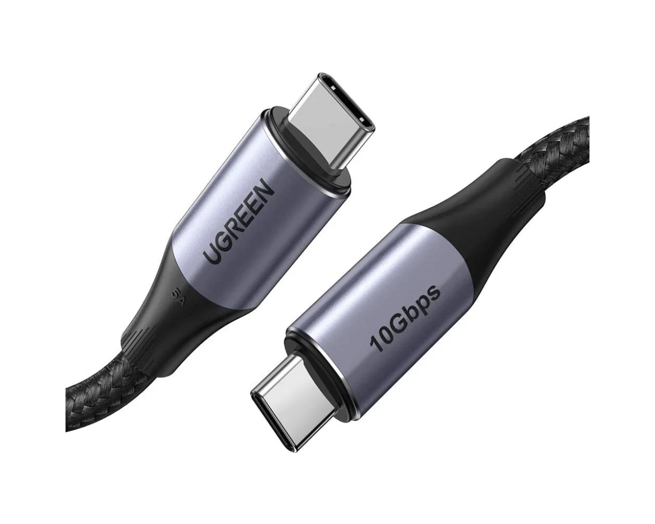 UGREEN Type C to C 3.1 Gen2 5A Braided Cable 1M Black 80150