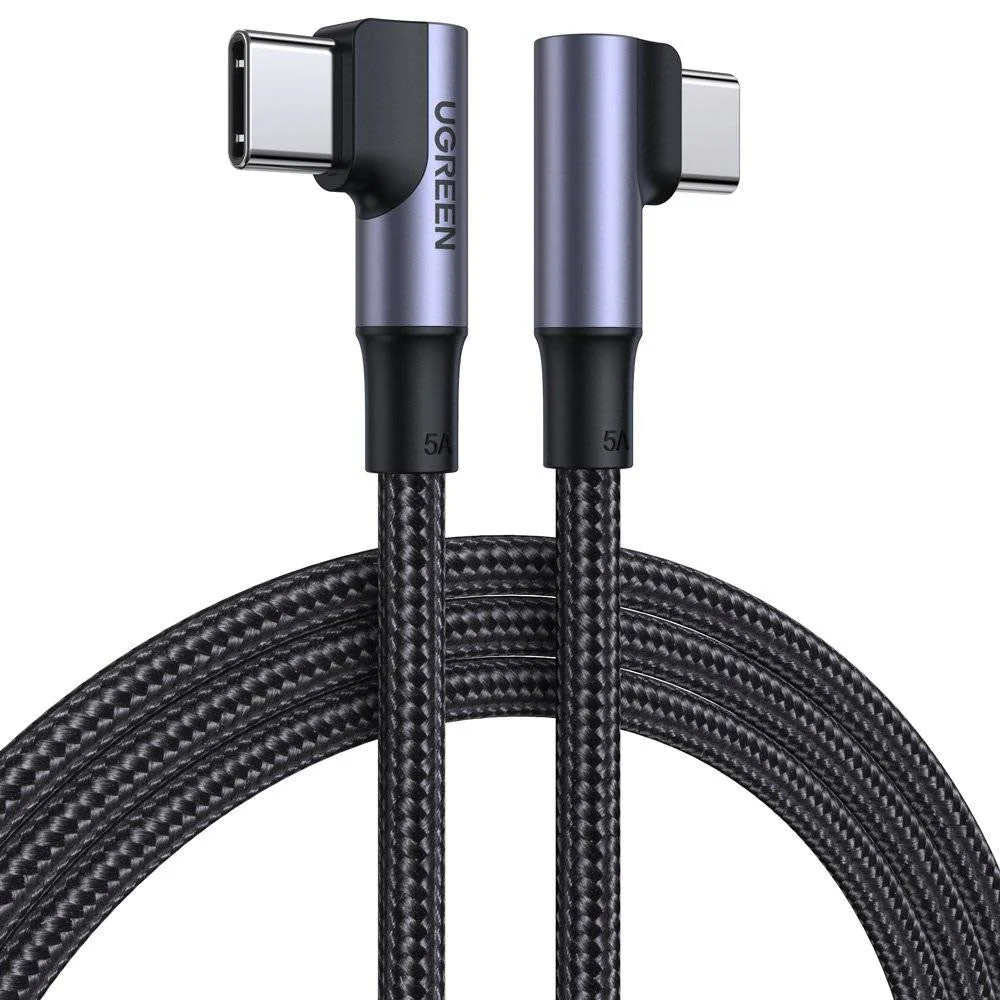 UGREEN US335 Type C to C Cable L Shaped 100W Grey