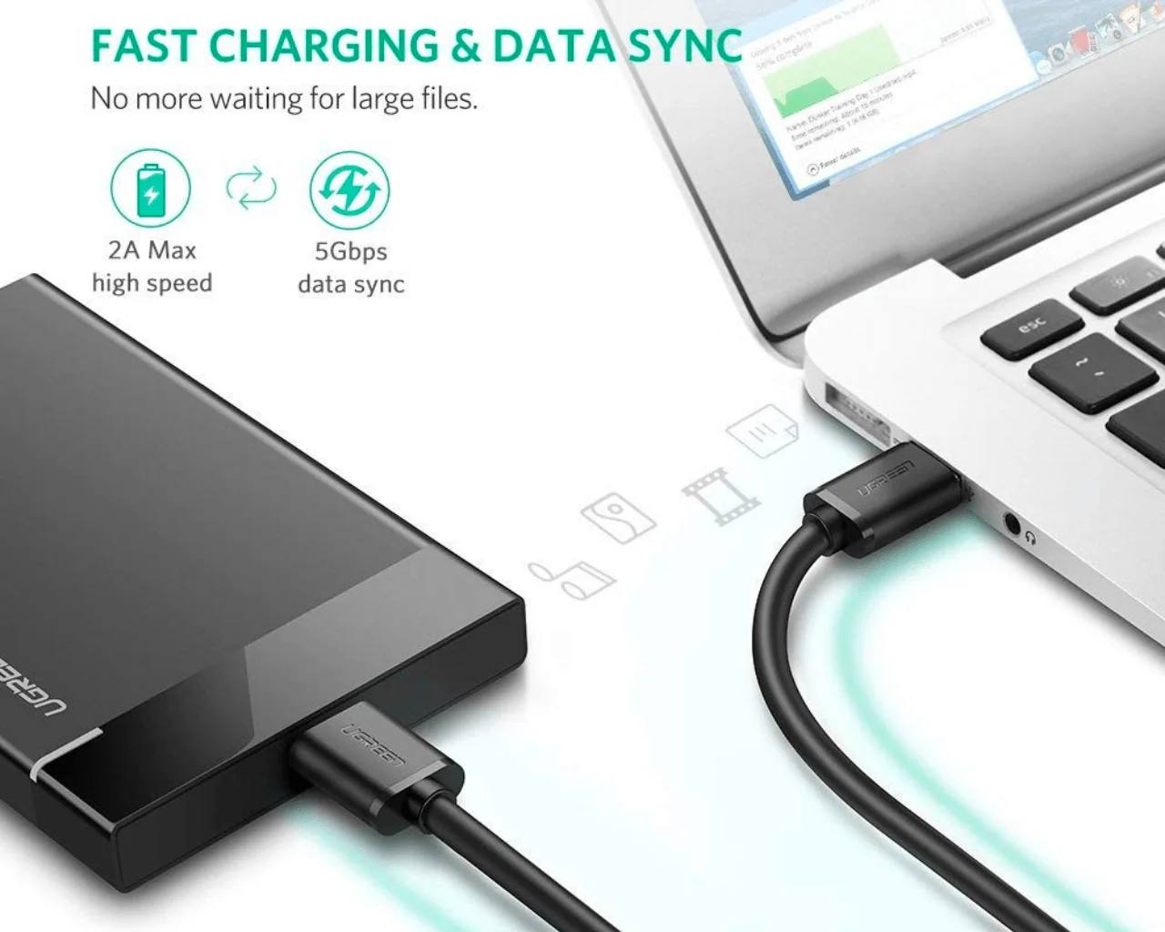 UGREEN USB 3.0 to Micro Male Cable 1M 10841 - Image 4