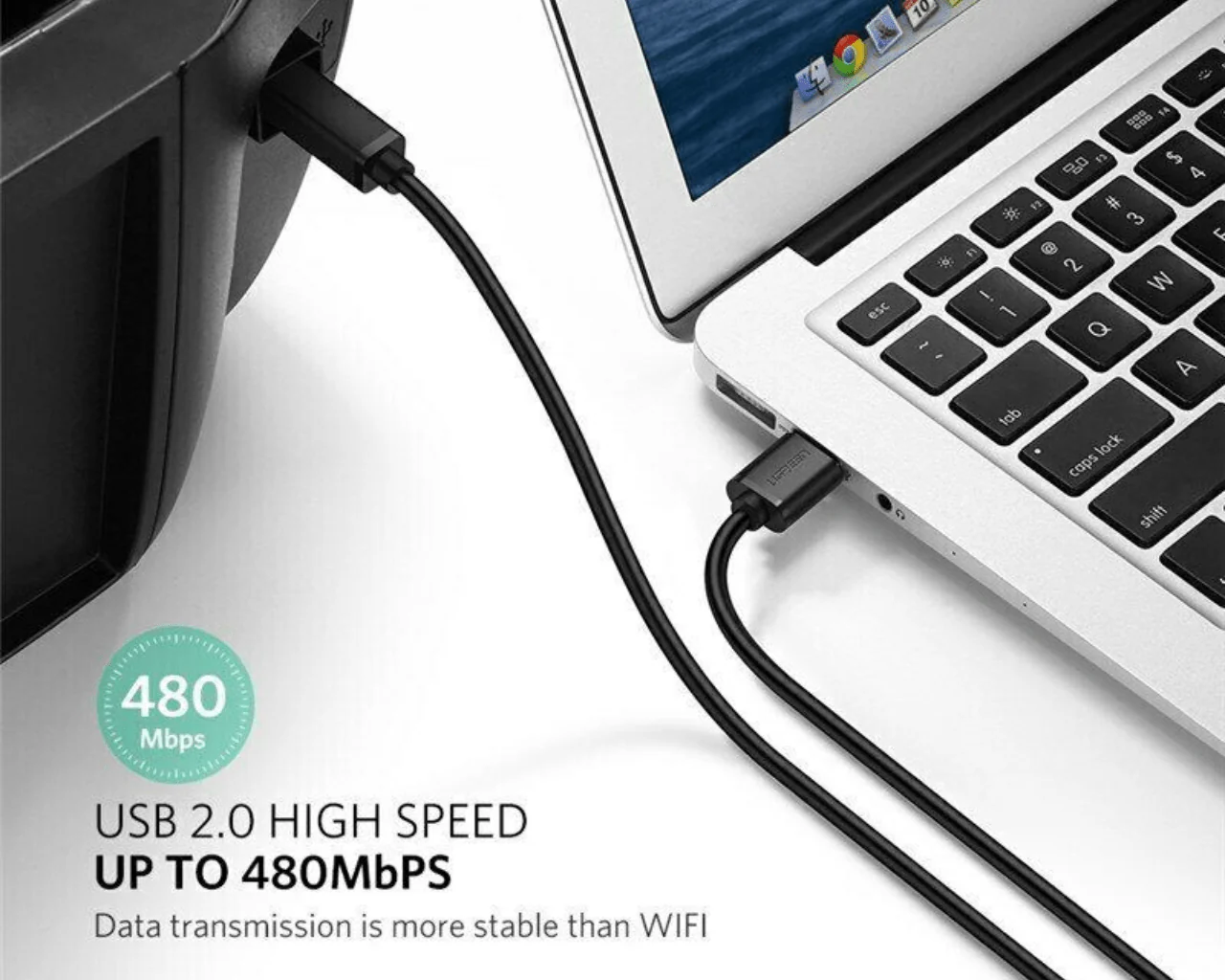 UGREEN USB 3.0 to Printer Cable 2M Black 10372 - Image 3