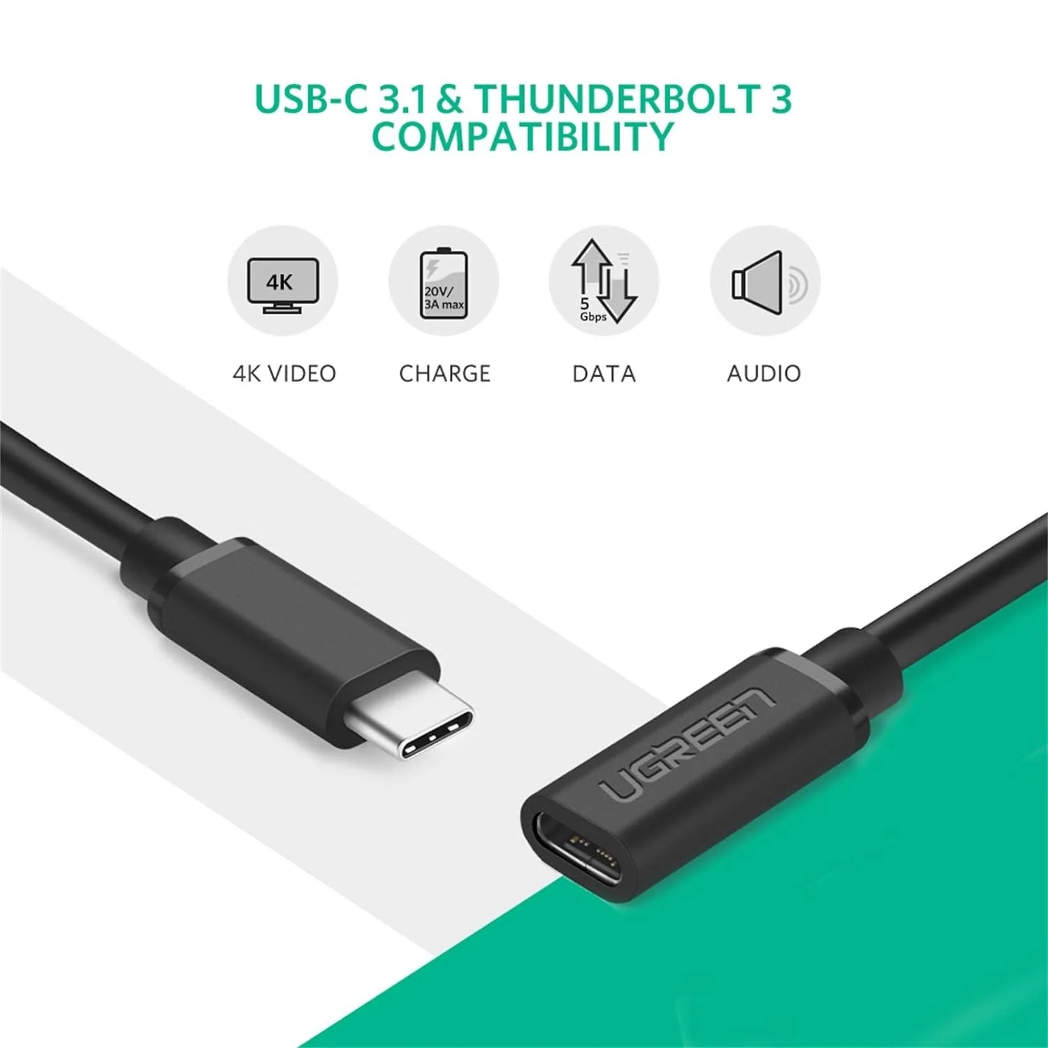 UGREEN USB C Extension Cable Type C 0.5M 40574 - Image 4