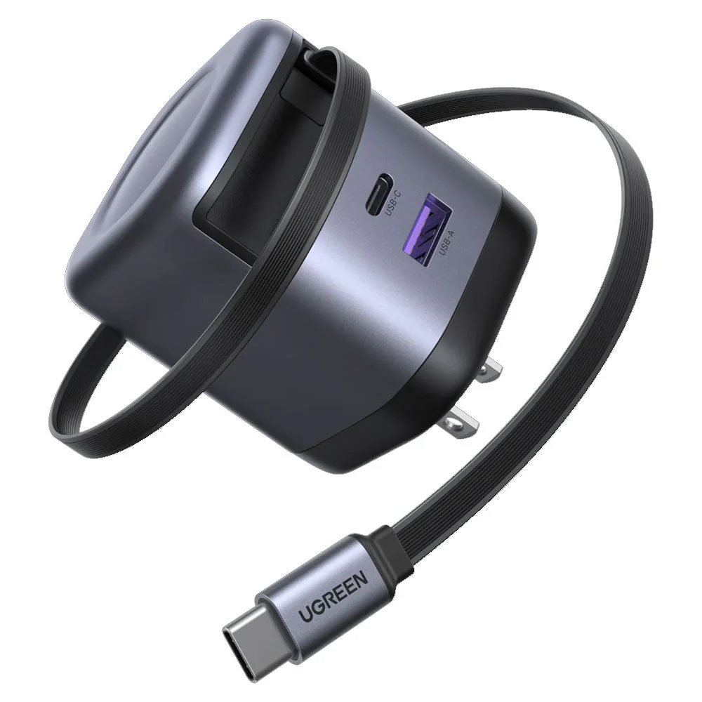 UGREEN X604 Multi Wall Charger with Retractable Cable 45W