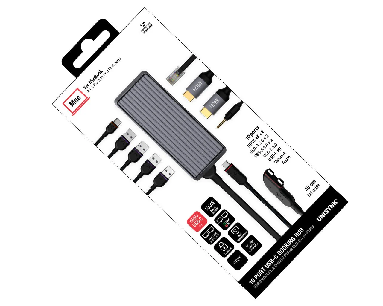UNISYNK 10 Port Dual Screen Hub for Mac - Image 5