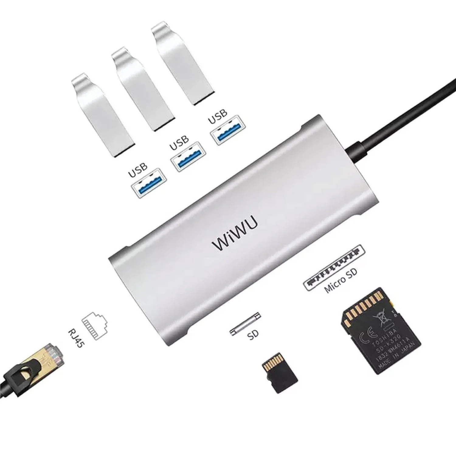 WiWU Alpha 6 in 1 Type C Hub A631STR - Image 2