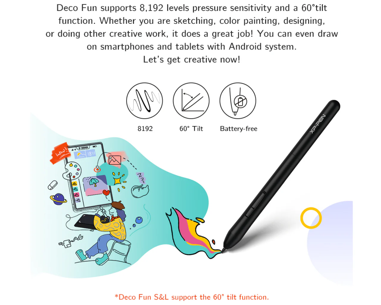 XP-PEN Deco Fun L Pen Tablet 10 x 6.27 inches - Image 2
